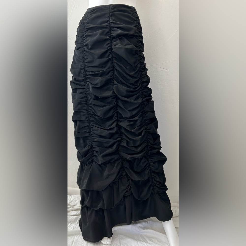 CLEA Gathered Maxi Skirt Black Evening Formal Size Medium